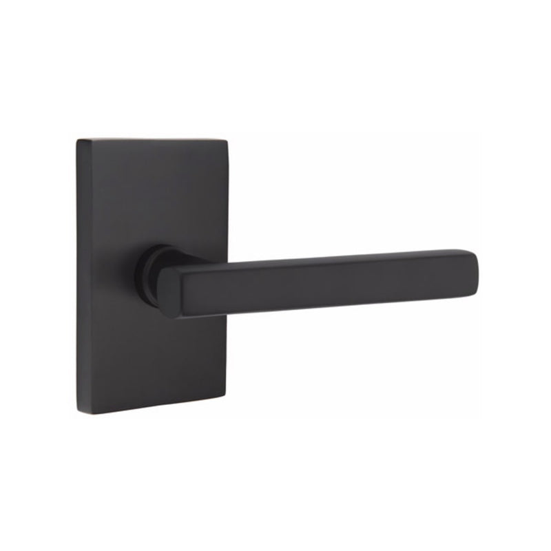 EMTEK Freestone Lever with Modern Rectangular Rosette