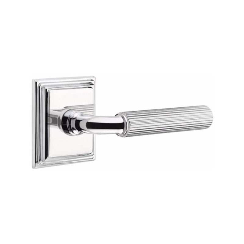 Emtek Select R-BAR Straight Knurled Lever Concealed Screws with Wilshire Rosette