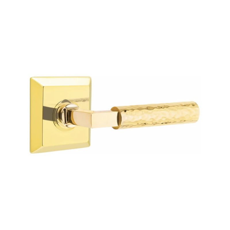 Emtek Select L-Square Hammered Lever Concealed Screws with Quincy Rosette
