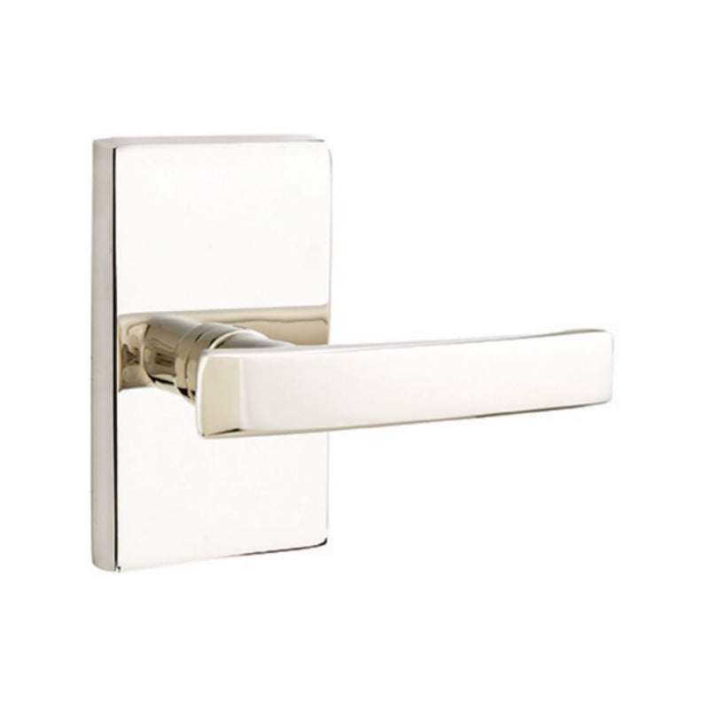 EMTEK Geneva Lever Concealed Screws  with Modern Rectangular Rosette