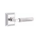 Emtek Select L-Square White Marble Lever Concealed Screws with Wilshire Rosette