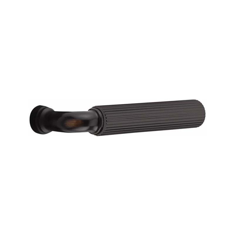 Emtek Transitional Heritage Monolithic Brass Tubular Entry set with Select R-Bar Straight Knurled Lever