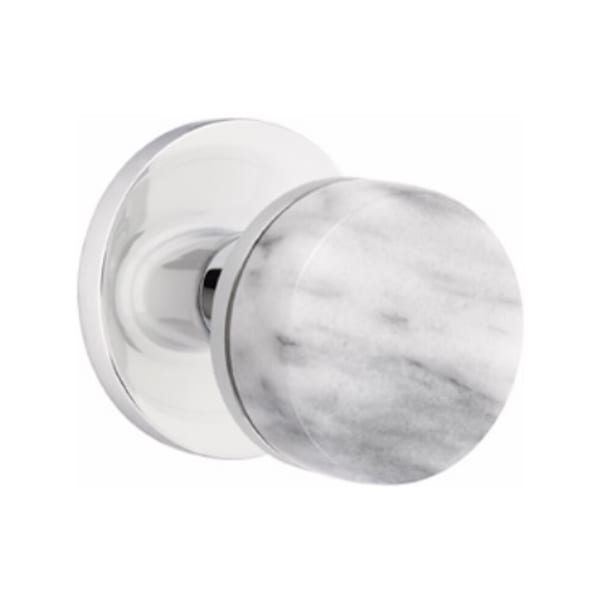 Emtek Select Conical White Marble Knob Concealed Screws with Disk Rosette