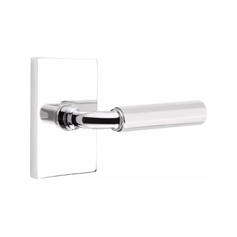 Emtek Select R-BAR Faceted Lever Concealed Screws with Modern Rectangular Rosette
