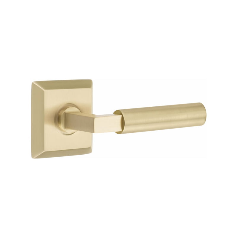 Emtek Select L-Square Smooth Lever Concealed Screws with Quincy Rosette