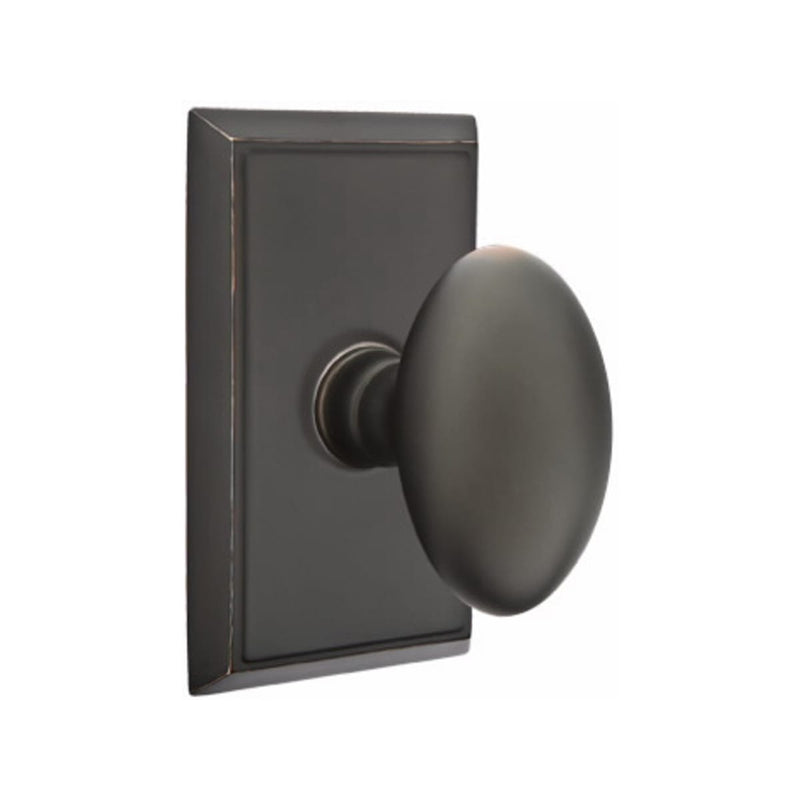 Emtek Egg Knob With Rectangular Rosette