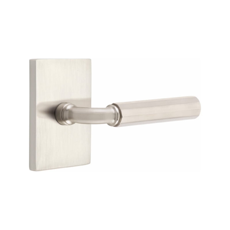 Emtek Select R-BAR Faceted Lever Concealed Screws with Modern Rectangular Rosette