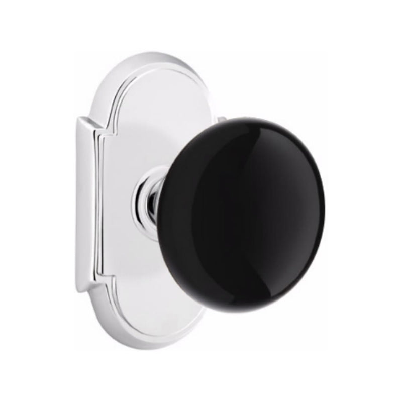 Emtek Brass Rosette Ebony Knob Concealed Screws With