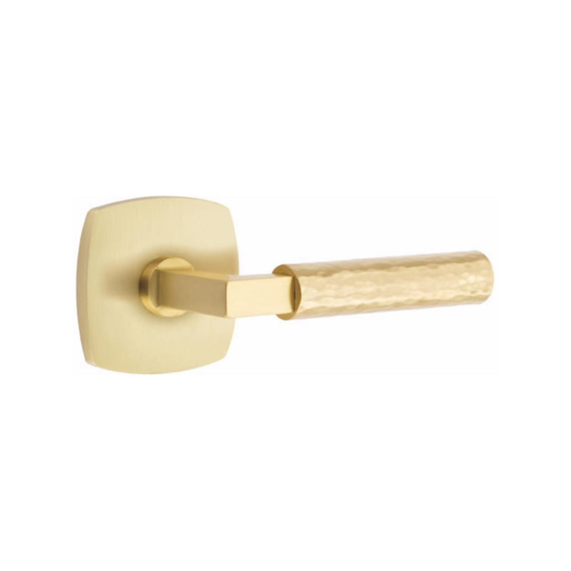 Emtek Select L-Square Hammered Lever Concealed Screws with Urban Modern Rosette