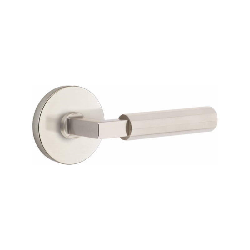 Emtek Select L-Square Faceted Lever with Disk Rosette