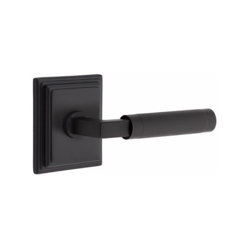 Emtek Select L-Square Knurled Lever with Wilshire Rosette