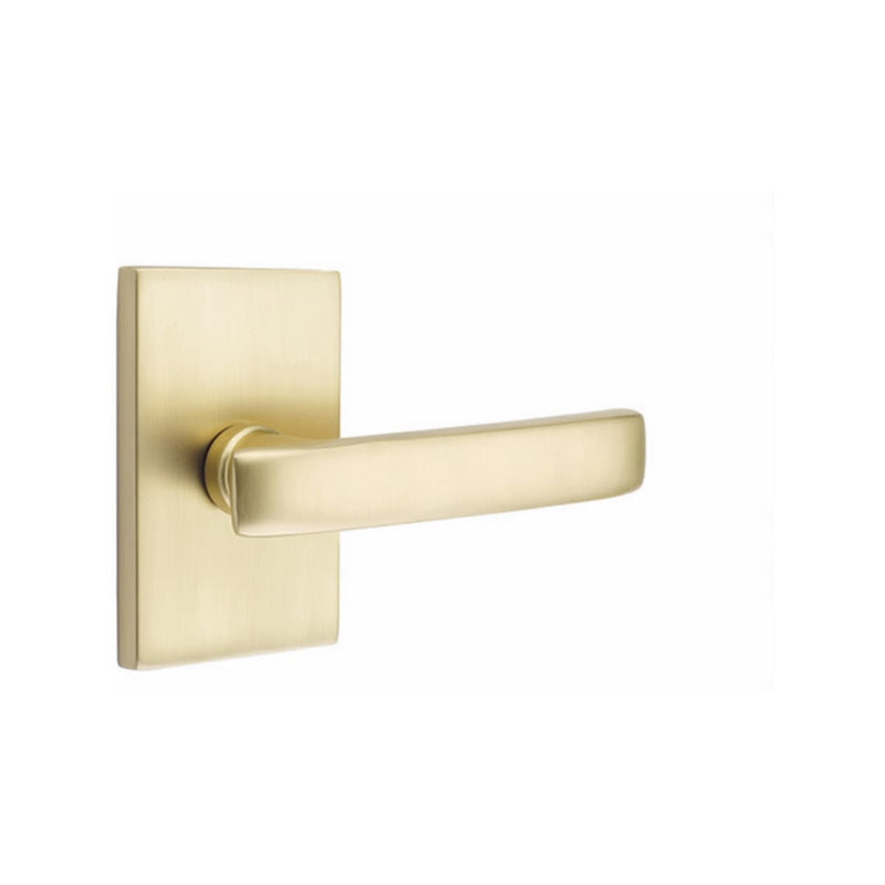 EMTEK Geneva Lever Concealed Screws  with Modern Rectangular Rosette