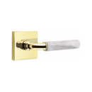Emtek Select R-BAR White Marble Lever Concealed Screws with Square Rosette