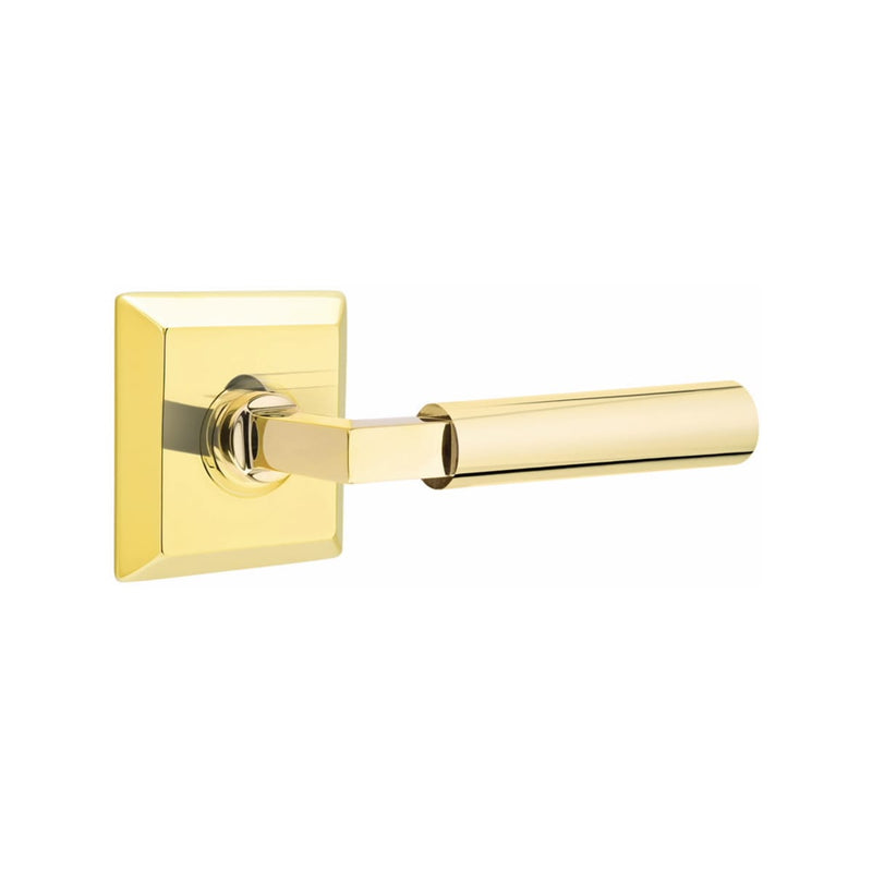 Emtek Select L-Square Smooth Lever Concealed Screws with Quincy Rosette