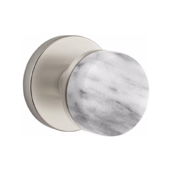 Emtek Select Conical White Marble Knob Concealed Screws with Disk Rosette