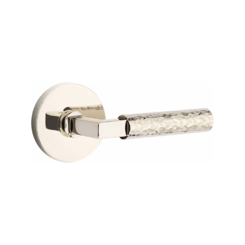 Emtek Select L-Square Hammered Lever Concealed Screws with Disk Rosette