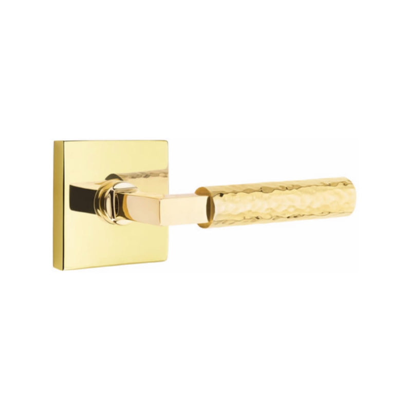 Emtek Select L-Square Hammered Lever Concealed Screws with Square Rosette