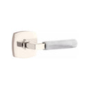 Emtek Select L-Square White Marble Lever Concealed Screws with Urban Modern Rosette