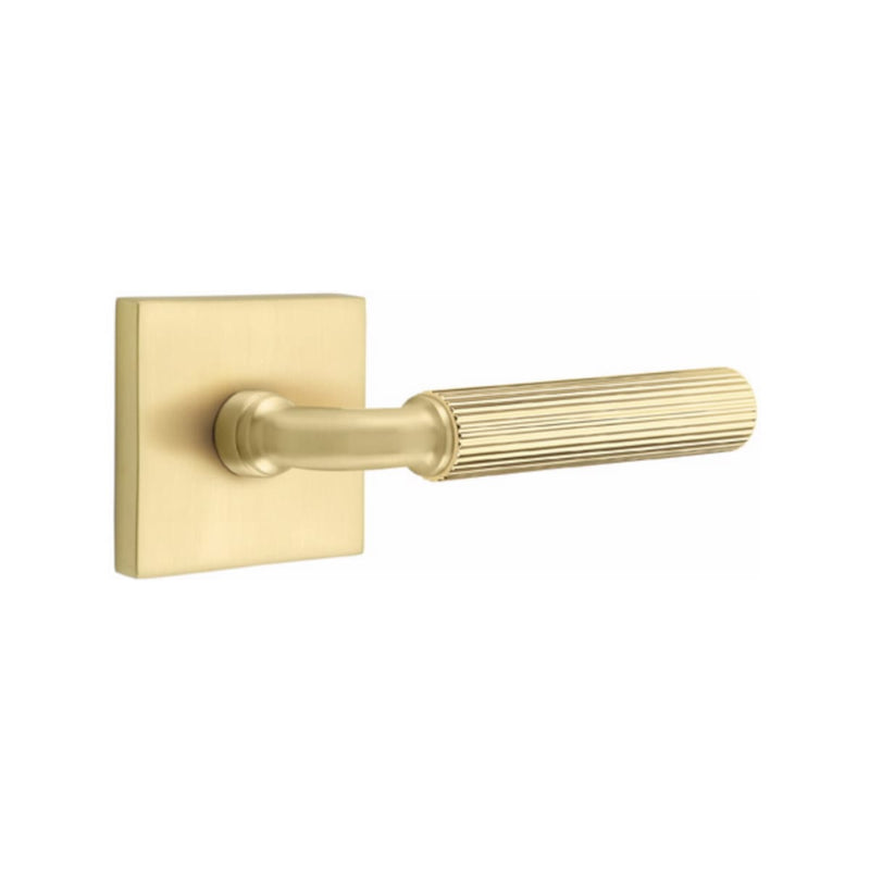 Emtek Select R-BAR Straight Knurled Lever Concealed Screws with Square Rosette