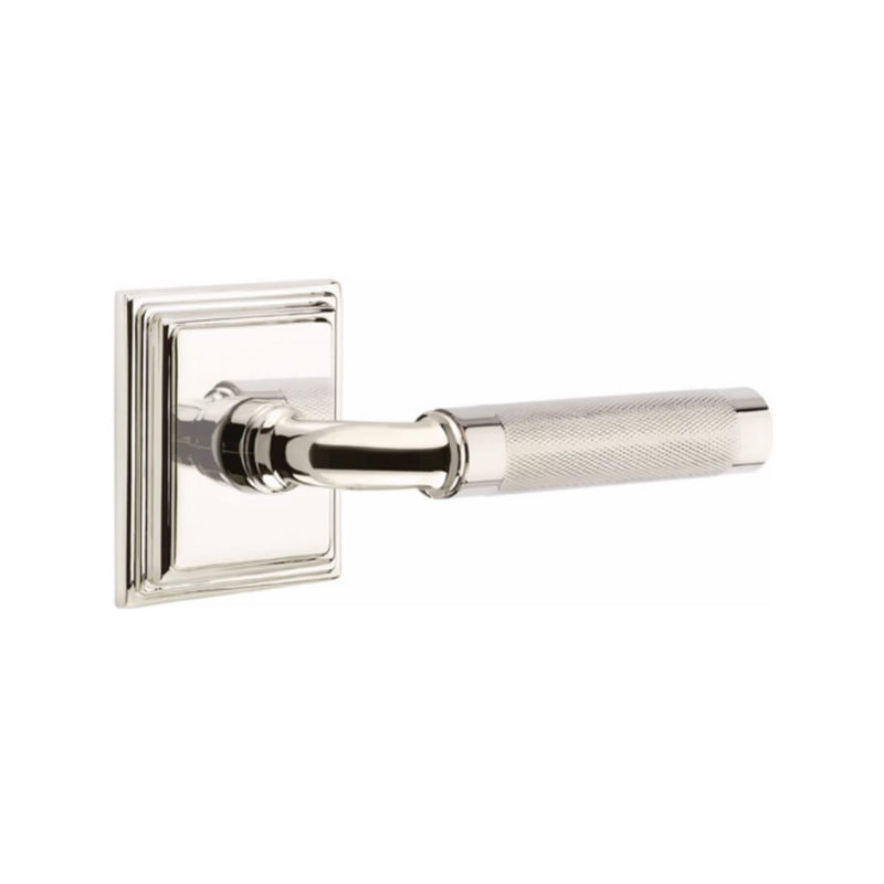 Emtek Select R-BAR Knurled Lever Concealed Screwswith Wilshire Rosette