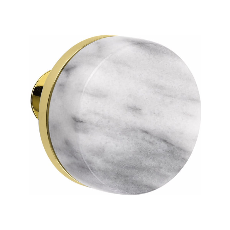 Emtek F20 Function Mormont Mortise Handleset with Select Conical White Marble Knob