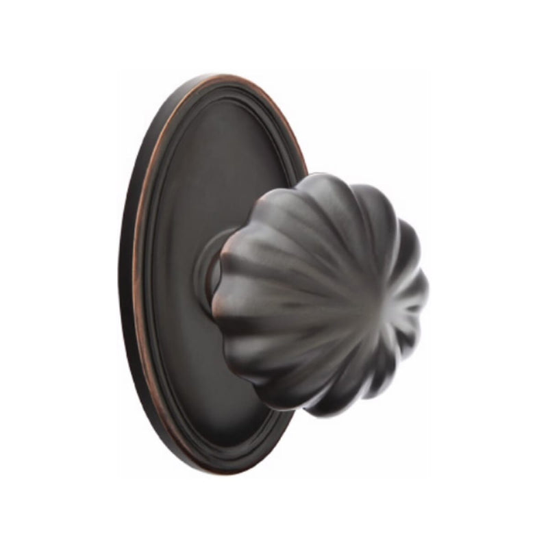 Emtek Melon Knob Concealed Screws With Oval Rosette