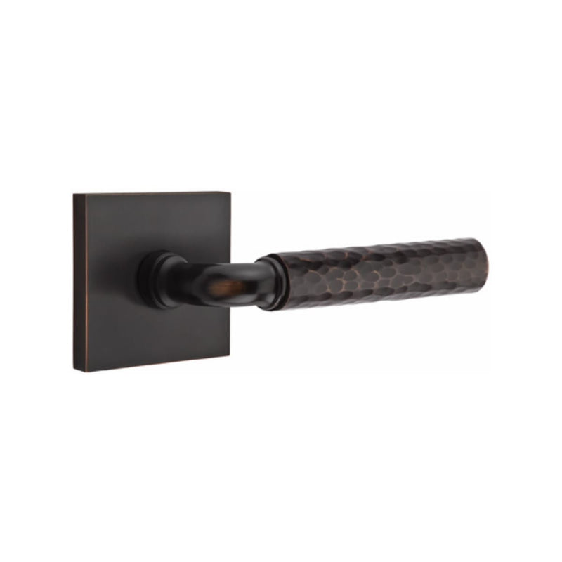 Emtek Select R-BAR Hammered Lever with Square Rosette