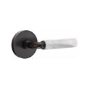 Emtek Select R-BAR White Marble Lever with Disk Rosette