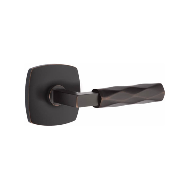 Emtek Select L-Square Tribeca Lever with Urban Modern Rosette