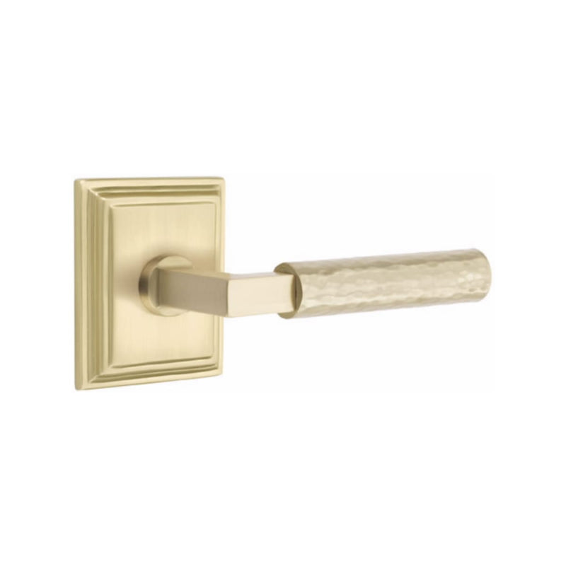 Emtek Select L-Square Hammered Lever with Wilshire Rosette