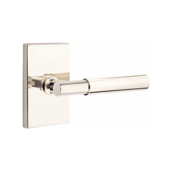 Emtek Myles Lever with Modern Rectangular Rosette Concealed Screws