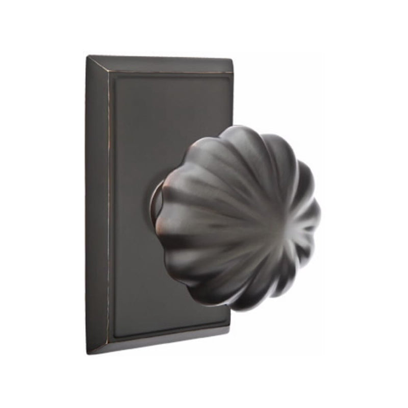 Emtek Melon Knob With Rectangular Rosette