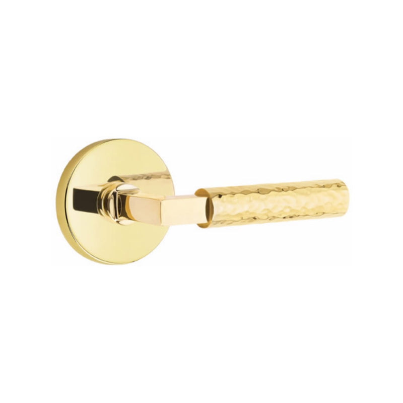 Emtek Select L-Square Hammered Lever Concealed Screws with Disk Rosette