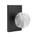 Emtek Select Conical White Marble Knob with Modern Rectangular Rosette