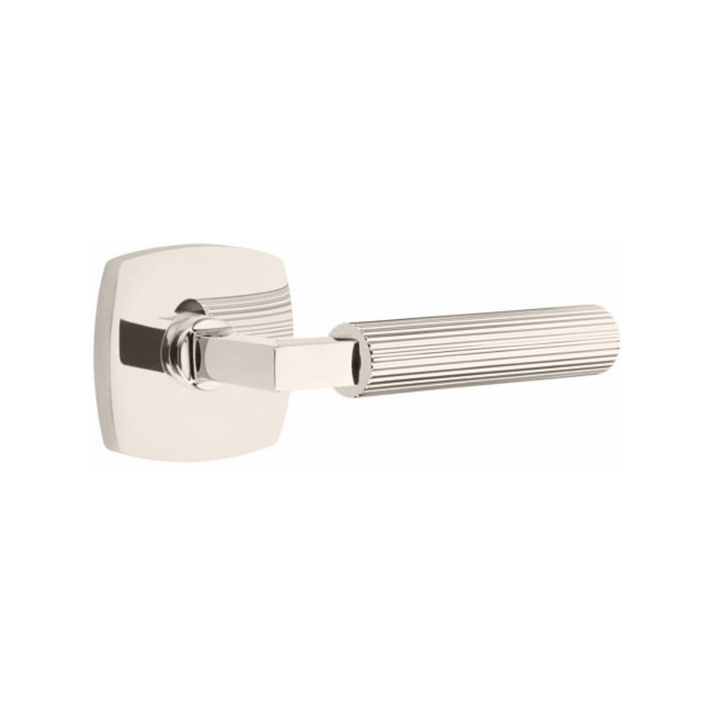 Emtek Select L-Square Straight Knurled Lever with Urban Modern Rosette