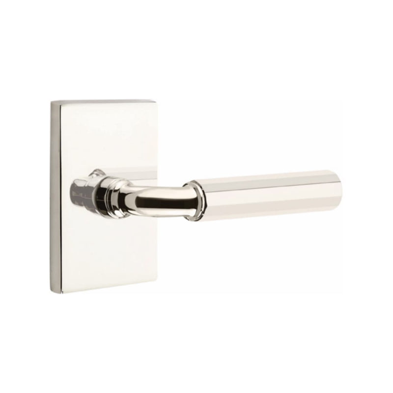 Emtek Select R-BAR Faceted Lever Concealed Screws with Modern Rectangular Rosette