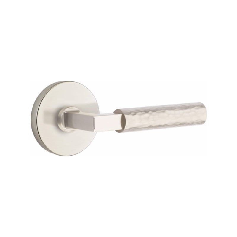 Emtek Select L-Square Hammered Lever Concealed Screws with Disk Rosette