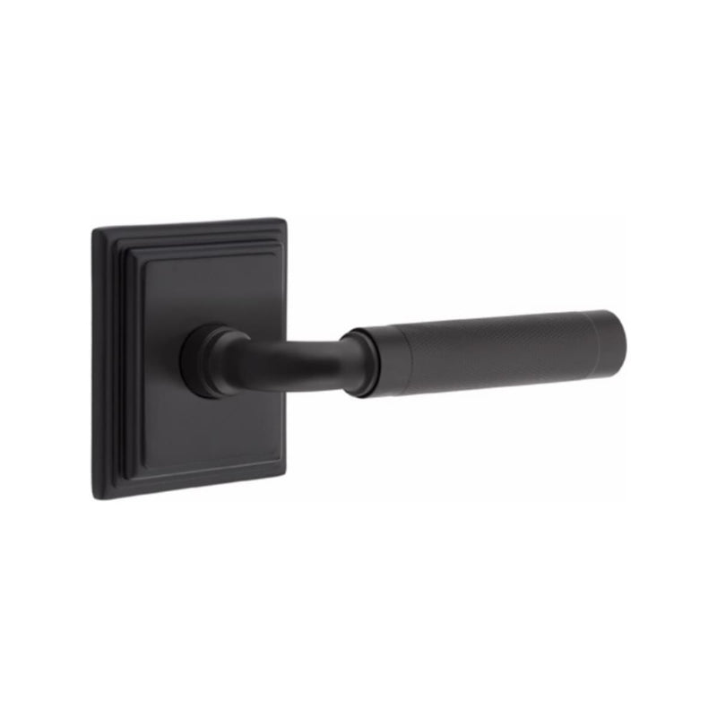 Emtek Select R-BAR Knurled Lever Concealed Screwswith Wilshire Rosette