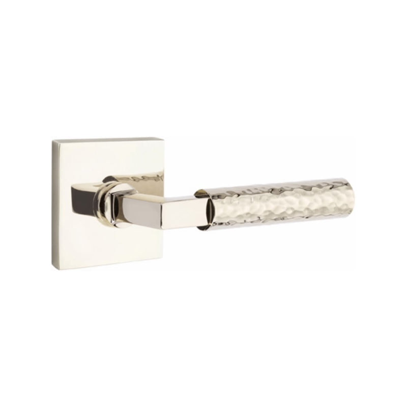 Emtek Select L-Square Hammered Lever Concealed Screws with Square Rosette
