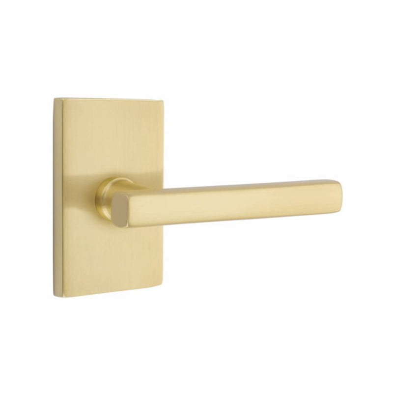 EMTEK Freestone Lever with Modern Rectangular Rosette