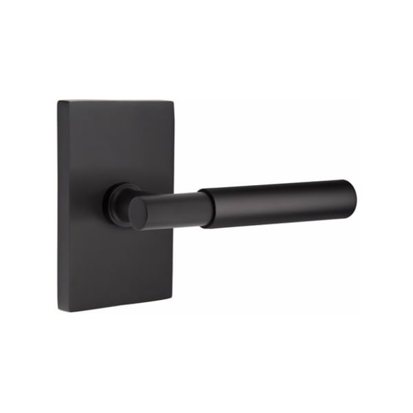 Emtek Myles Lever with Modern Rectangular Rosette Concealed Screws