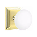 Emtek Brass Rosette Ice White Knob With Wilshire Rosette