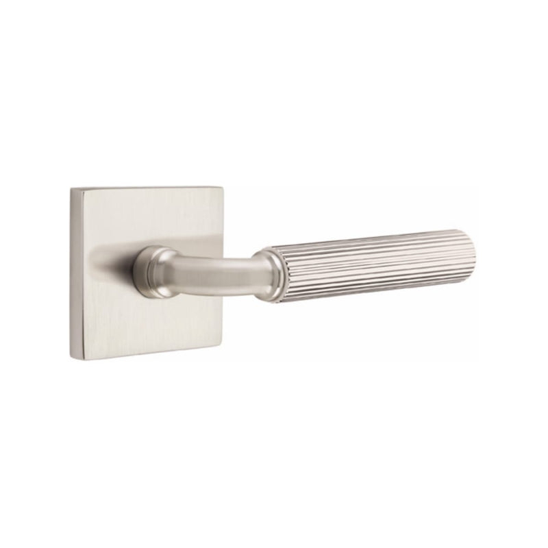 Emtek Select R-BAR Straight Knurled Lever Concealed Screws with Square Rosette