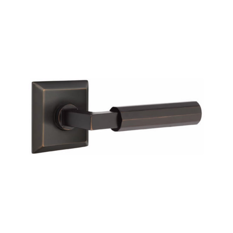 Emtek Select L-Square Faceted Lever with Quincy Rosette