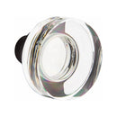 Emtek Jefferson Brass Tubular Entry set with Modern Disc Glass Knob