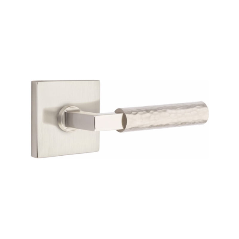 Emtek Select L-Square Hammered Lever Concealed Screws with Square Rosette