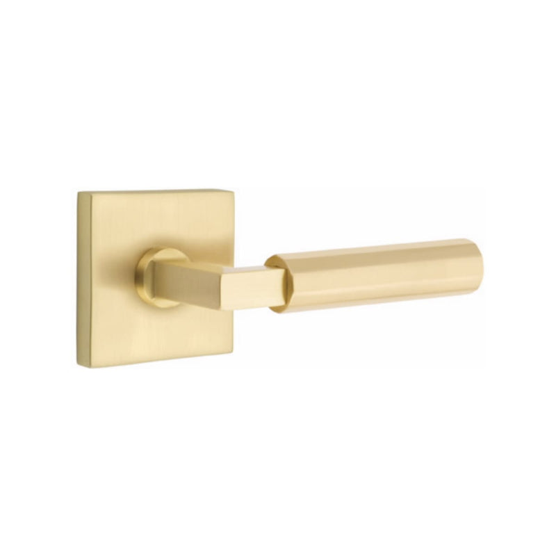 Emtek Select L-Square Faceted Lever Concealed Screws with Square Rosette