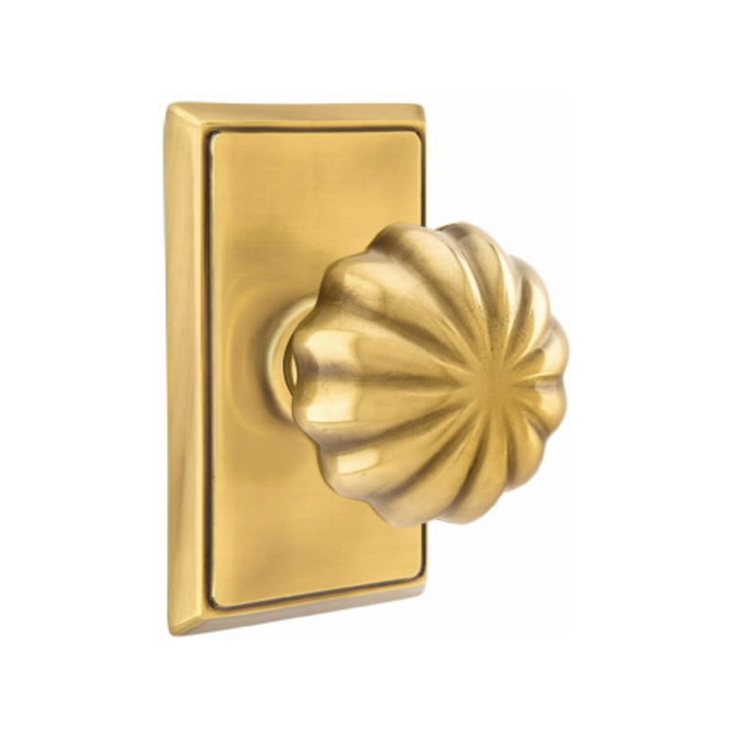 Emtek Melon Knob With Rectangular Rosette