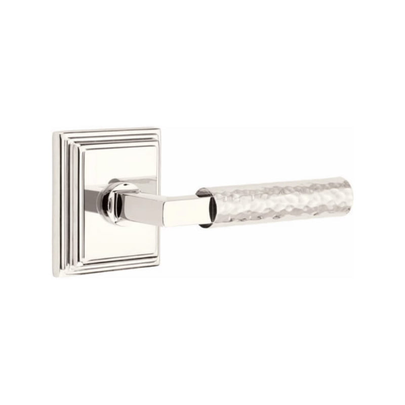 Emtek Select L-Square Hammered Lever with Wilshire Rosette