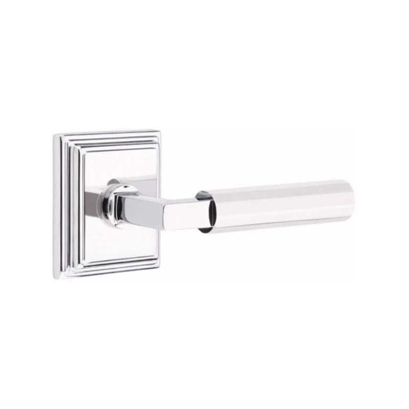 Emtek Select L-Square Faceted Lever with Wilshire Rosette